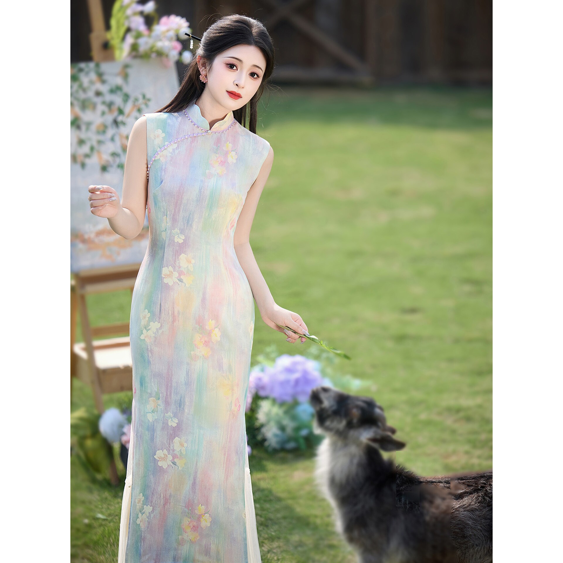 织造局甜美少女风彩色旗袍女新中式夏季改良年轻款绝美日常可穿度
