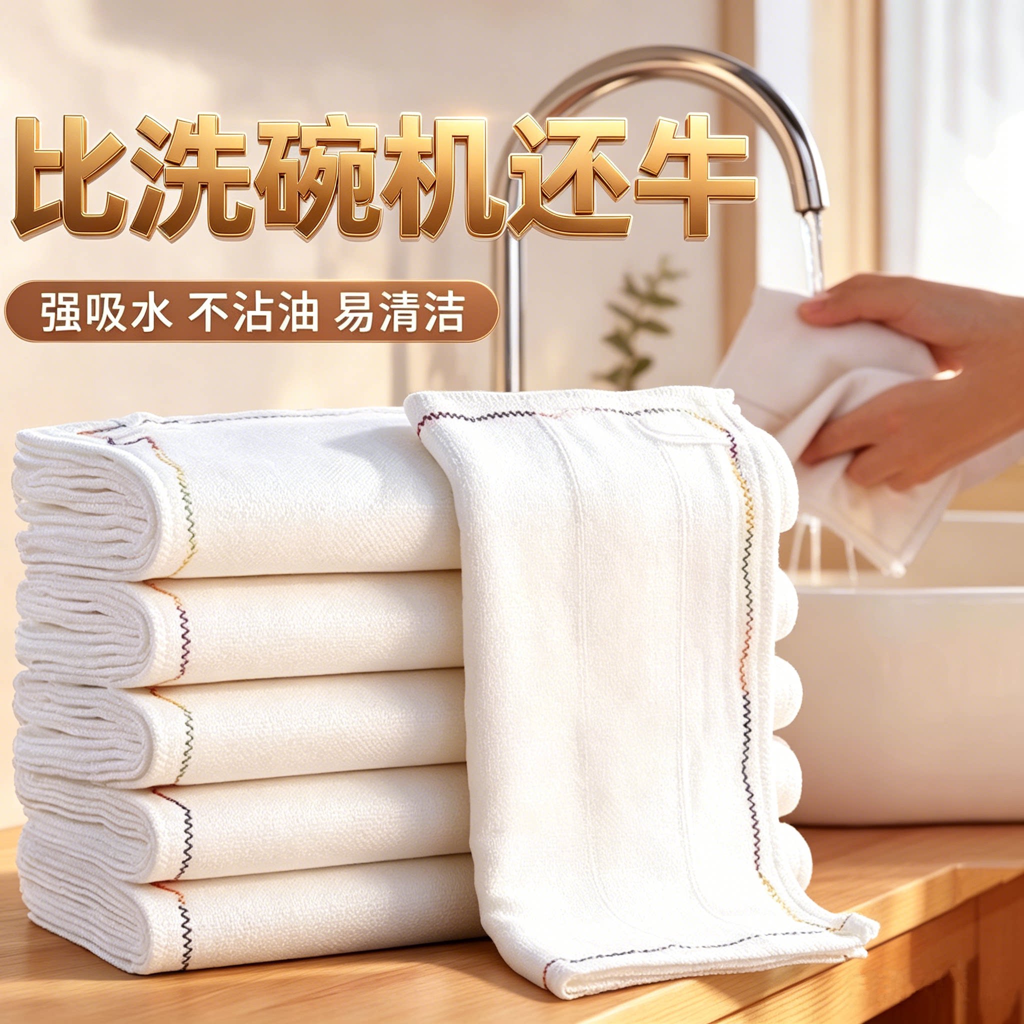 日本不沾油布吸水不掉毛洗碗巾神器厨房专用清洁洗碗抹布大号特厚