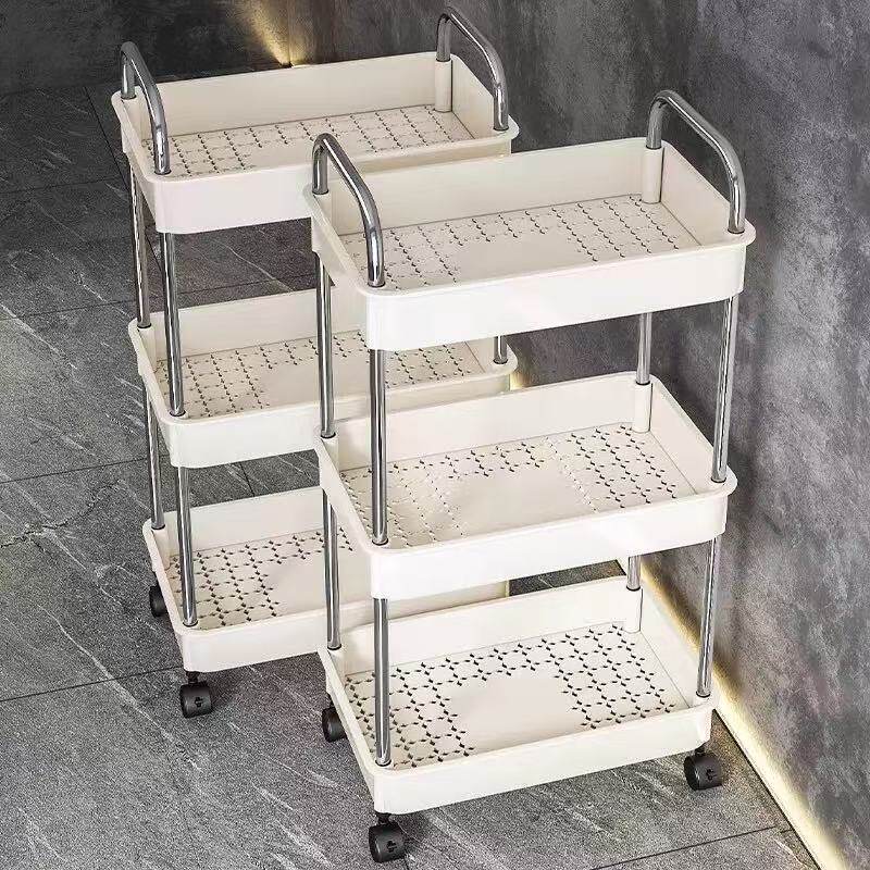 德国进口家用小推车置物架落地厨房浴室移动婴儿用品多层床头零食