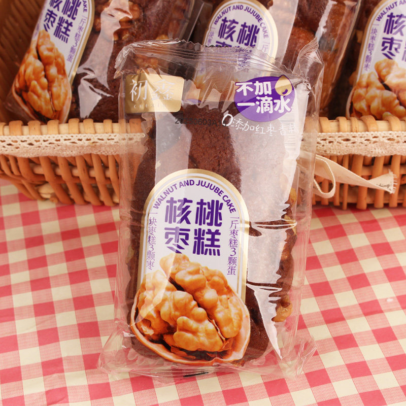 初鑫核桃枣糕木糖醇红枣蛋糕早餐即食枣糕核桃休闲零食网红糕点图片