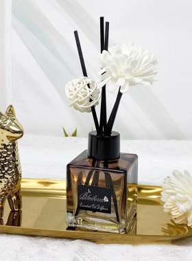 渐变色小方瓶无火藤条香薰 酒店民宿浴室家居工艺品摆件香氛