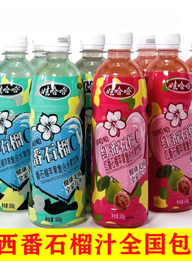 娃哈哈红番石榴C汁500ml*8瓶/组 水果汁饮料苹果番石榴汁包邮广西