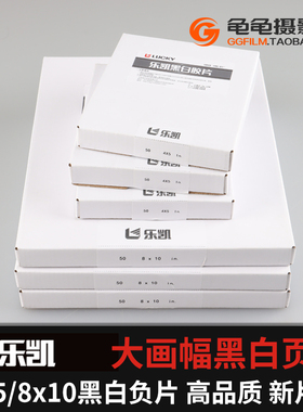 乐凯大画幅页片SHD4x5胶片100度8x10黑白5x7负片45胶卷810扫街卷
