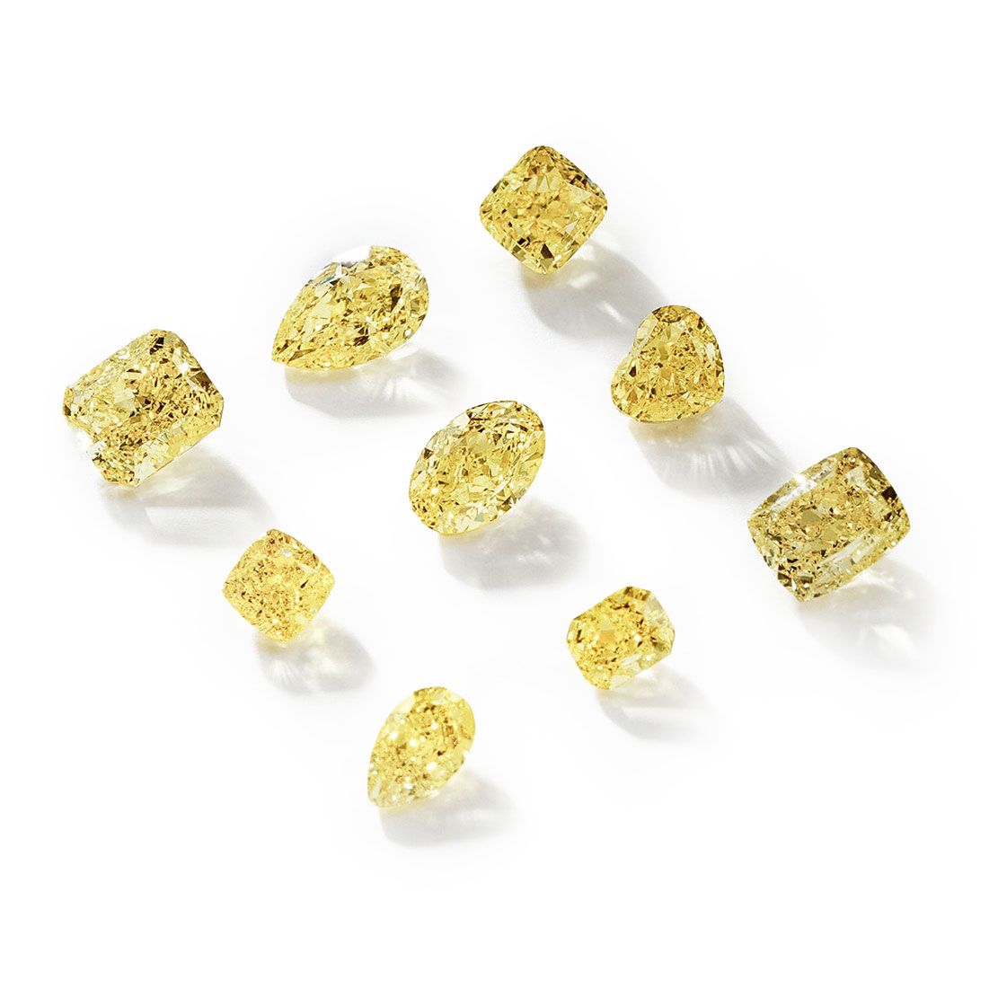 新品协隆珠宝均重0.12克拉天然彩黄钻裸石单颗价diy珠宝定制