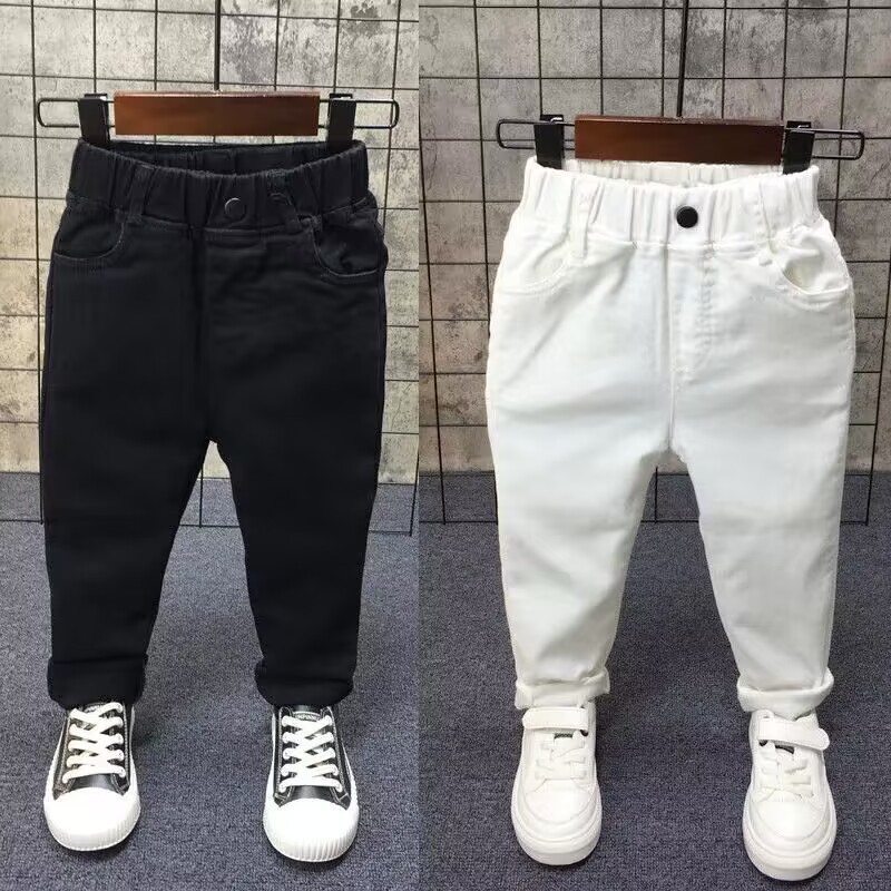 韩版儿童休闲裤男女童弹力小脚软牛仔裤新款春秋季宝宝烟管长裤潮