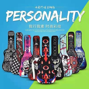 摇滚玫瑰rock 艺术41寸加厚民谣吉他包 rose彩绘喷绘涂鸦个性