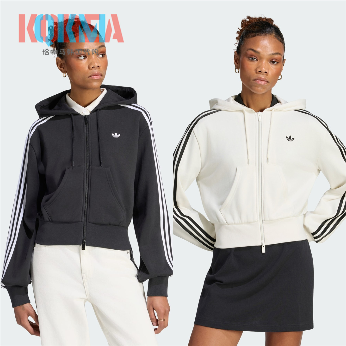 Adidas复古休闲运动帽衫卫衣外套