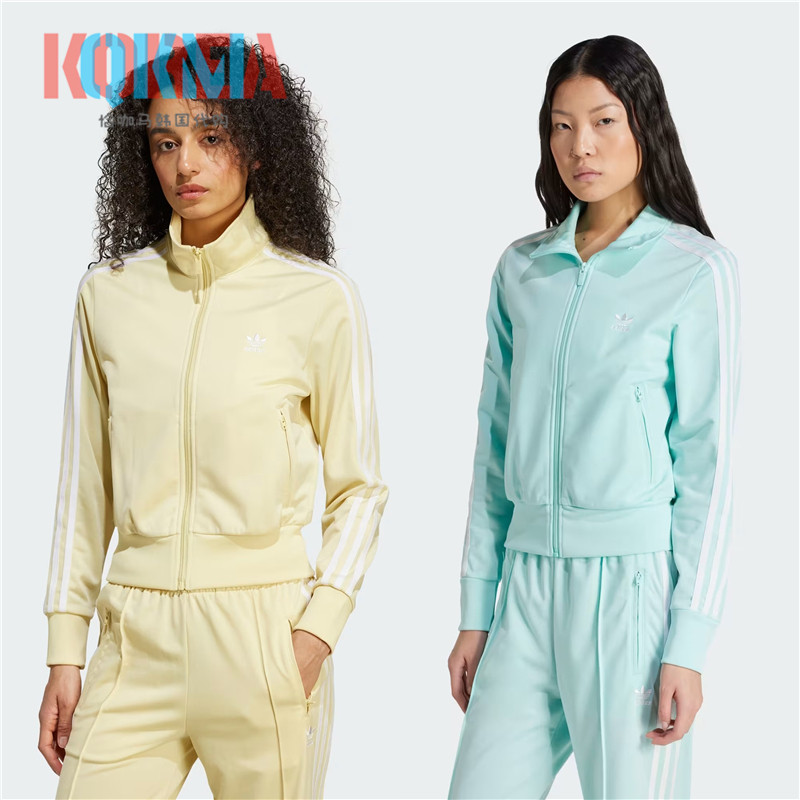 阿迪达斯Adidas三叶草女子美式复古休闲运动修身夹克短外套JC8266