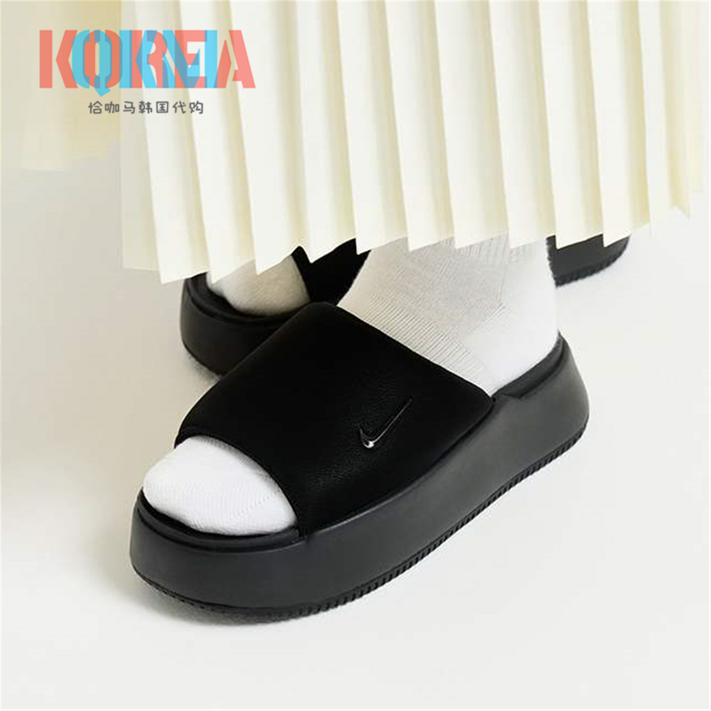 Nike耐克Calm Elevation Slide女子休闲运动增高厚底凉拖鞋HJ5601