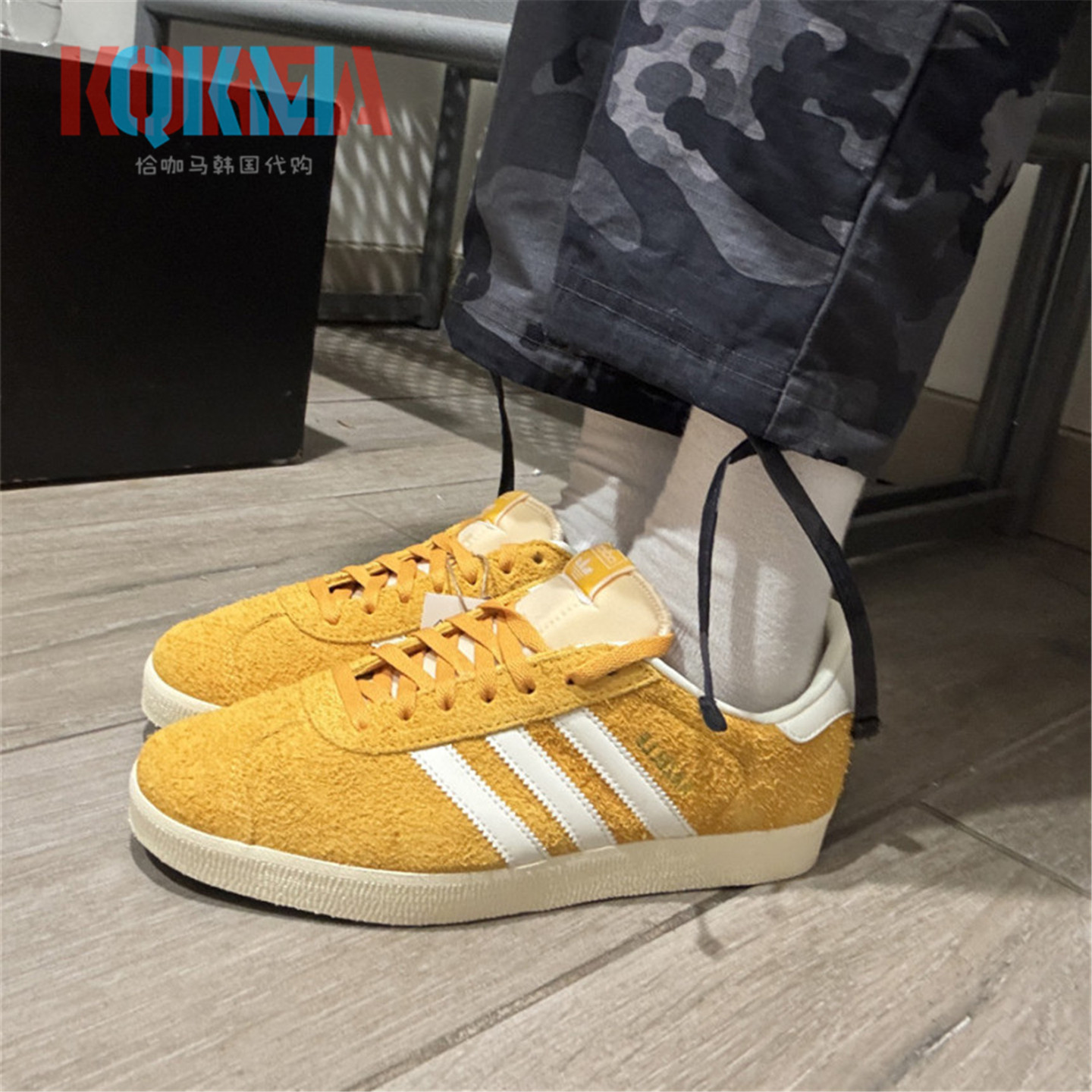 阿迪达斯Adidas三叶草Gazelle男女复古黄麂皮休闲运动板鞋 IF9654