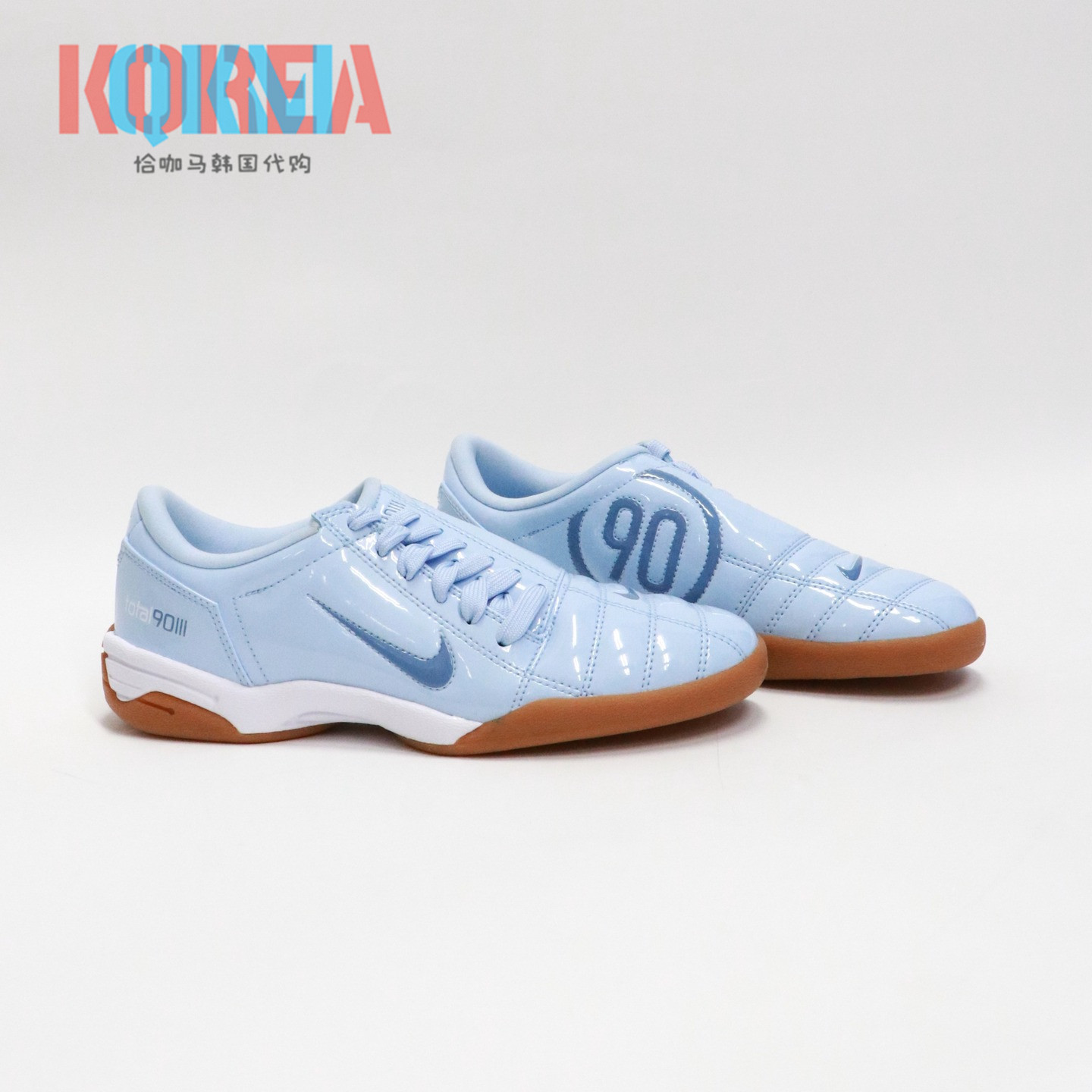 Nike耐克Total 90男女复古浅蓝休闲运动薄底平底足球鞋IB5666 401