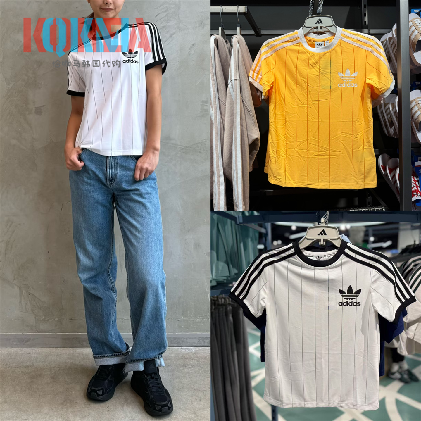 阿迪达斯Adidas三叶草女子美式复古休闲Tee短袖T恤JG1534 IY7223
