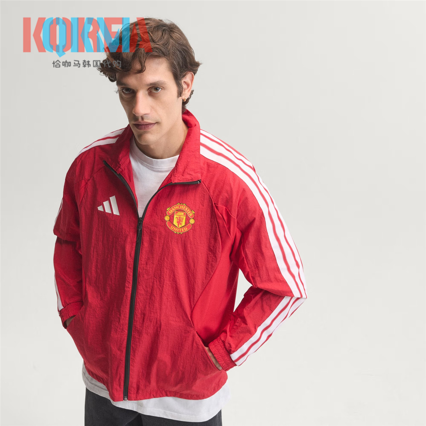 Adidas英超曼联足球运动夹克外套