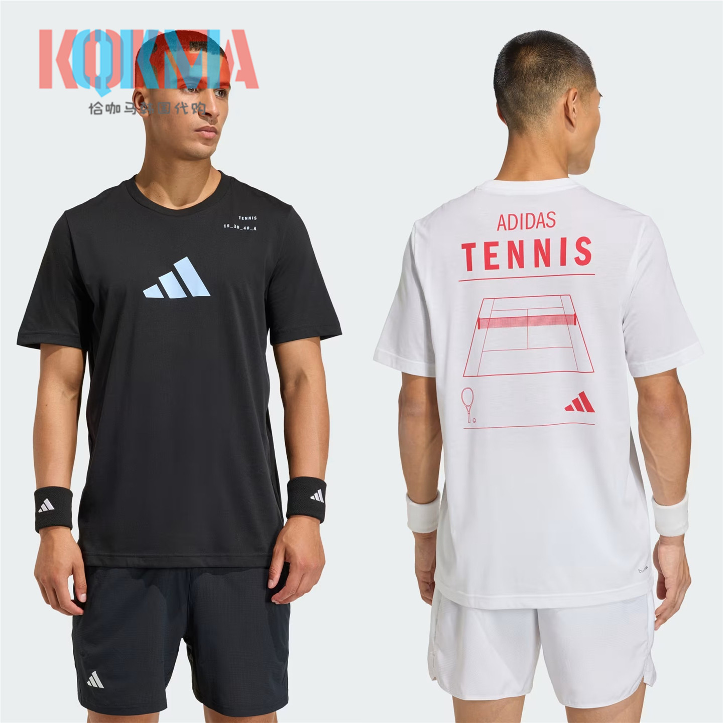 Adidas男女网球休闲运动T恤短袖