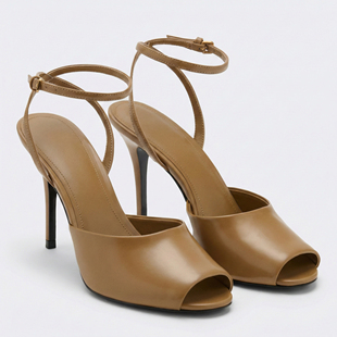 MANGO凉鞋女2026春季新款一字带细高跟漆皮性感女鱼嘴凉鞋高跟鞋