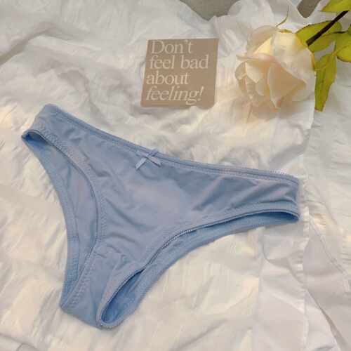 简约冰丝纯色低腰女生内裤性感