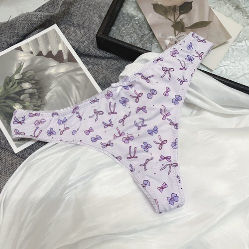 性感舒适少女丁字裤甜美印花