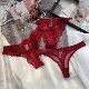 低腰红色三角裤 本命年内裤 女酒红性感女士欧美薄舒适蕾丝网纱法式