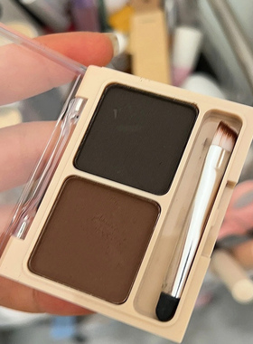 正品双色眉粉眼影修颜修容侧影易上色持久不脱妆黑色咖啡色学生女