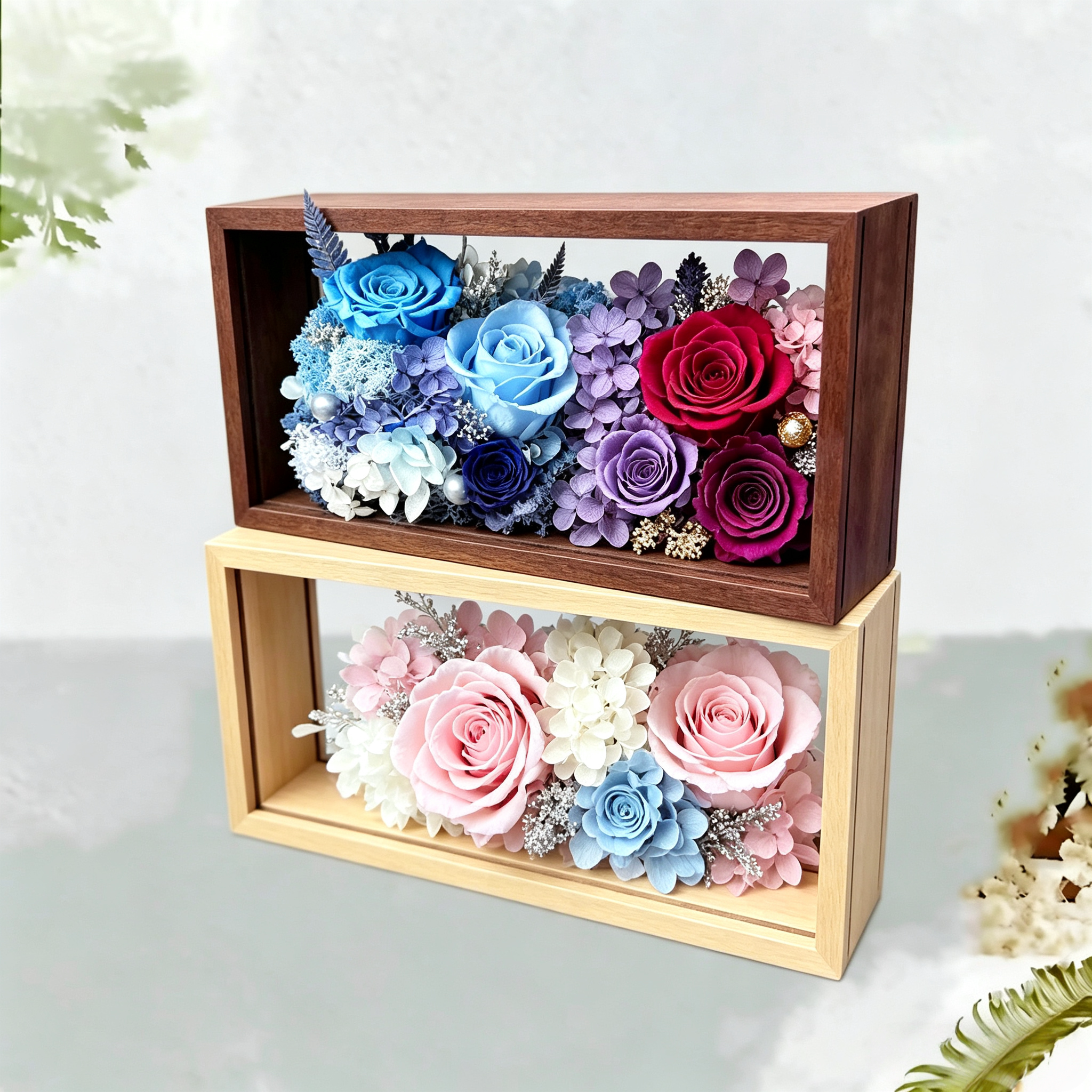 DIY挂墙摆台中空盲盒永生花干花泡泡玛特星星人拉布布展示相框架