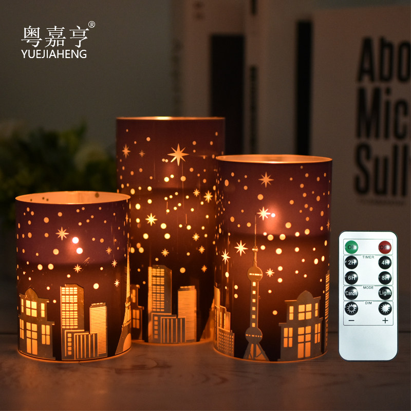 露营星空遥控LED电子蜡烛灯创意光感浪漫蜡烛情侣礼物生日圣诞节