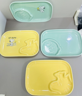 史努比陶瓷餐具中古微瑕分餐盘