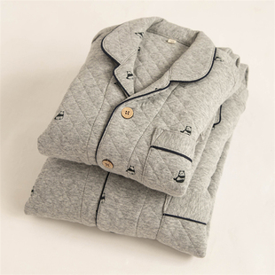 秋冬季 卡通全棉保暖空气棉儿童男童睡衣小中大童纯棉家居服亲子款