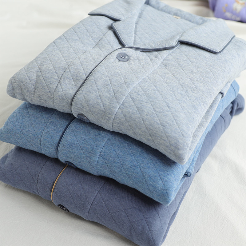 冬季全棉男士睡衣纯棉空气棉三层夹棉加厚保暖全棉家居服长袖套装,女士内衣/男士内衣/家居服,睡衣/家居服套装,淘宝优惠券,粉丝福利购,淘宝优惠卷