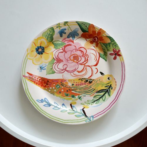 釉下彩家用菜盘早餐盘子
