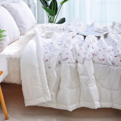 韩国泡泡纱双人春秋被一面纯棉