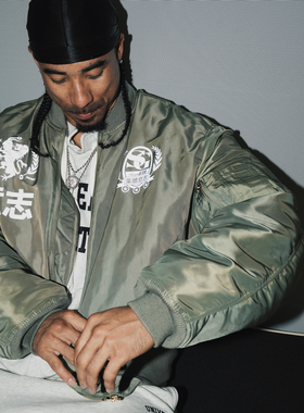 STA2025秋冬TEAMSTA集体意志MA1廓形3M反光保暖拉链改良飞行夹克