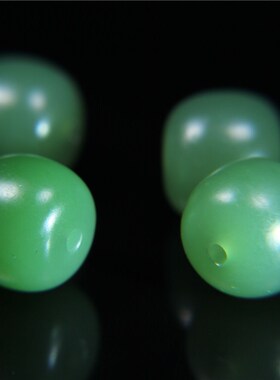 在售【琰忆YANYI】苏工 新疆和田玉碧玉 鸭蛋青12x11mm老型珠配饰