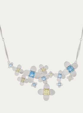 DANCEBLING花朵水晶纯银颈链