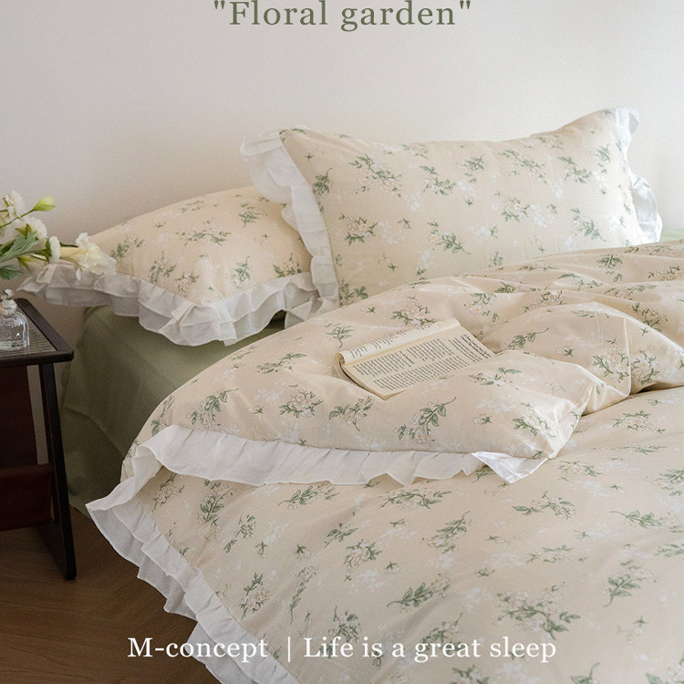 月光集【春晓】春夏全棉斜纹棉碎花纯棉四件套花边床品