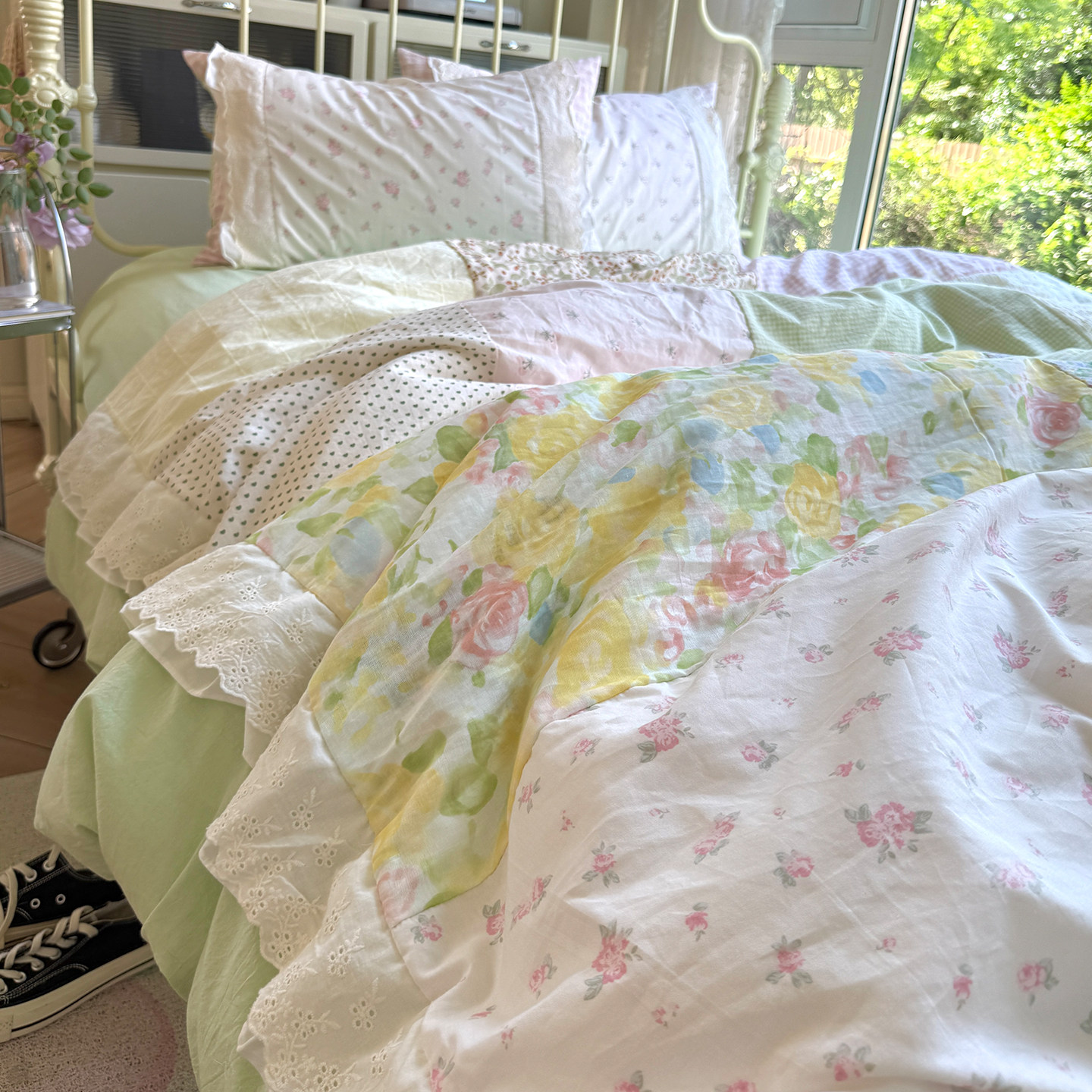 月光集【浅春】春夏ins碎花花边床品全棉提花拼布仙女温柔四件套