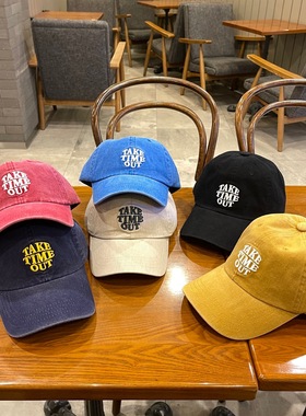 2025韩国东大门代购ins风TAKE TIME OUT棒球帽鸭舌帽休闲帽百搭