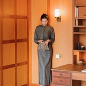 旗袍外套套装 有省侧拉链日常羊毛呢港式 维港 春完全无袖 茉茉旗袍