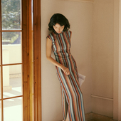 复古日常条纹棉绸老旗袍 无腰省全开襟长款 时歌 小连袖 茉茉春夏