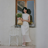 连衣裙 后开领复古日常改良蕾丝中式 听风 春夏无袖 茉茉旗袍