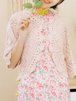 MOMOTOB cheongsam paired with a spring and summer five-quarter wide-sleeved, artistic and sweet solid-colored cotton lace-up cardigan shawl thumbnail 5