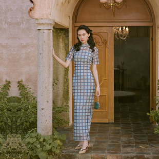 茉茉夏 四分连袖全开襟 复古民国日常年轻蕾丝旗袍 思南路的贝琪