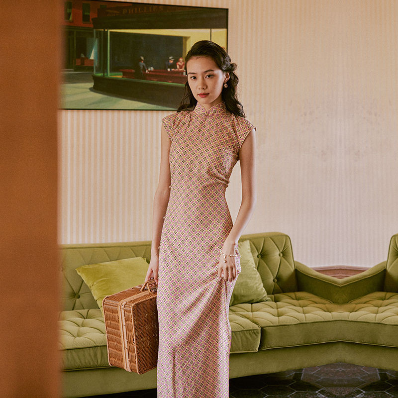 茉茉全开襟温婉显白日常棉绸旗袍