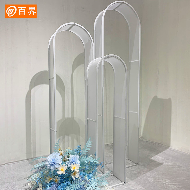 百界婚庆道具铁艺拱门路引主题婚礼t台装饰迎宾舞台现场布置摆件