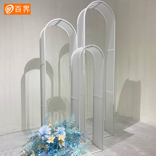 百界婚庆道具铁艺拱门路引主题婚礼t台装饰迎宾舞台现场布置摆件