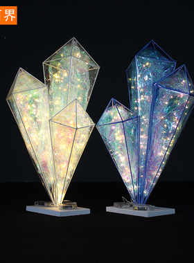 百界新款婚庆道具铁艺t台路引冰柱灯发光婚礼舞台现场布置装饰