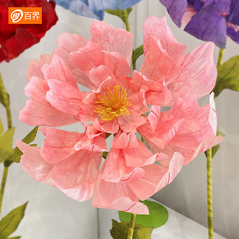 百界婚庆道具电动开合花大型纸艺花婚礼现场装饰美陈商场橱窗摆件