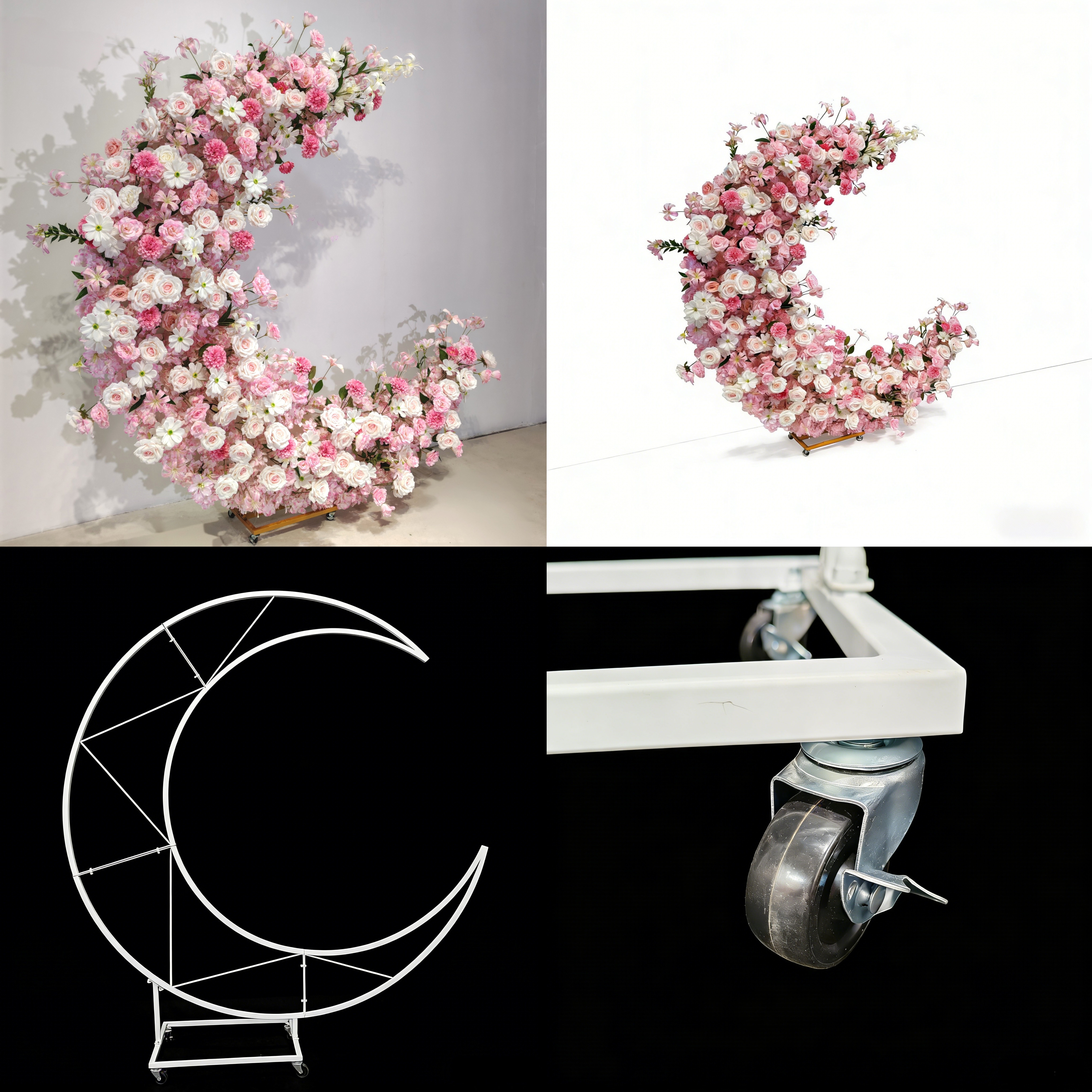 新款酒店小宴会包厢布置装饰花艺仿真花插花铁艺月亮架子寿生日宴,节庆用品/礼品,路引,淘宝优惠券,粉丝福利购,淘宝优惠卷