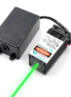 oxlasers 532nm 200mW大功率12V绿激光模组粗光激光器密室逃脱道具带风扇TTL绿激光束送支架
