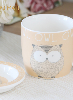 小王子马克杯牛奶杯陶瓷带盖早餐泡奶杯带刻度儿童可爱水杯