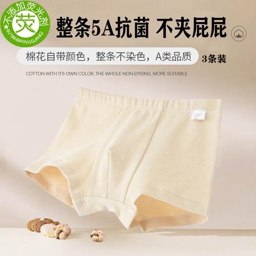 儿童100%纯棉平角底裤